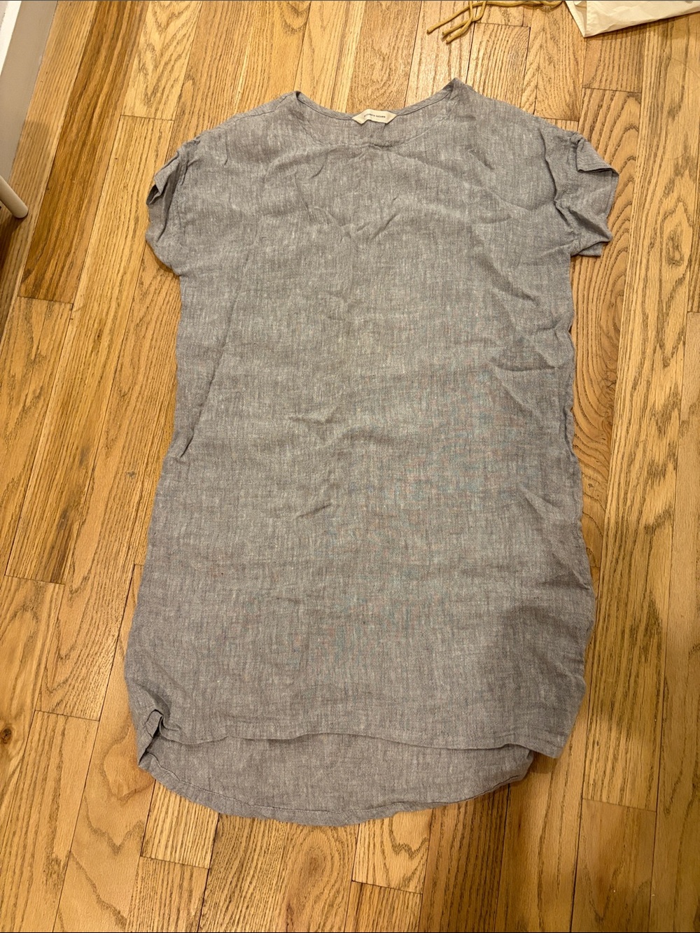 Elizabeth Suzann Light Gray Linen Shift Dress